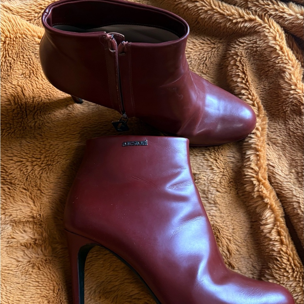 Women's Italian Burgundy high heels Ankle Boots